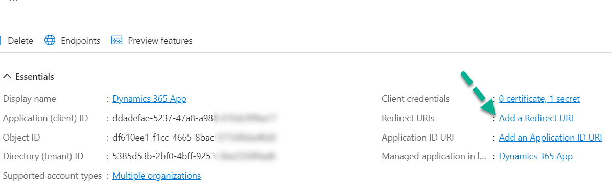 Register an App in Azure Active Directory for Dynamics 365 CE Online